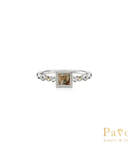 Renoir's The Piano Lesson Square Frame Art Inlay Ring