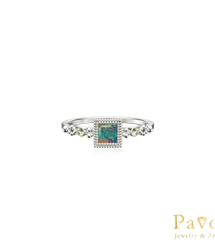 Van Gogh's Irises Square Frame Art Inlay Ring